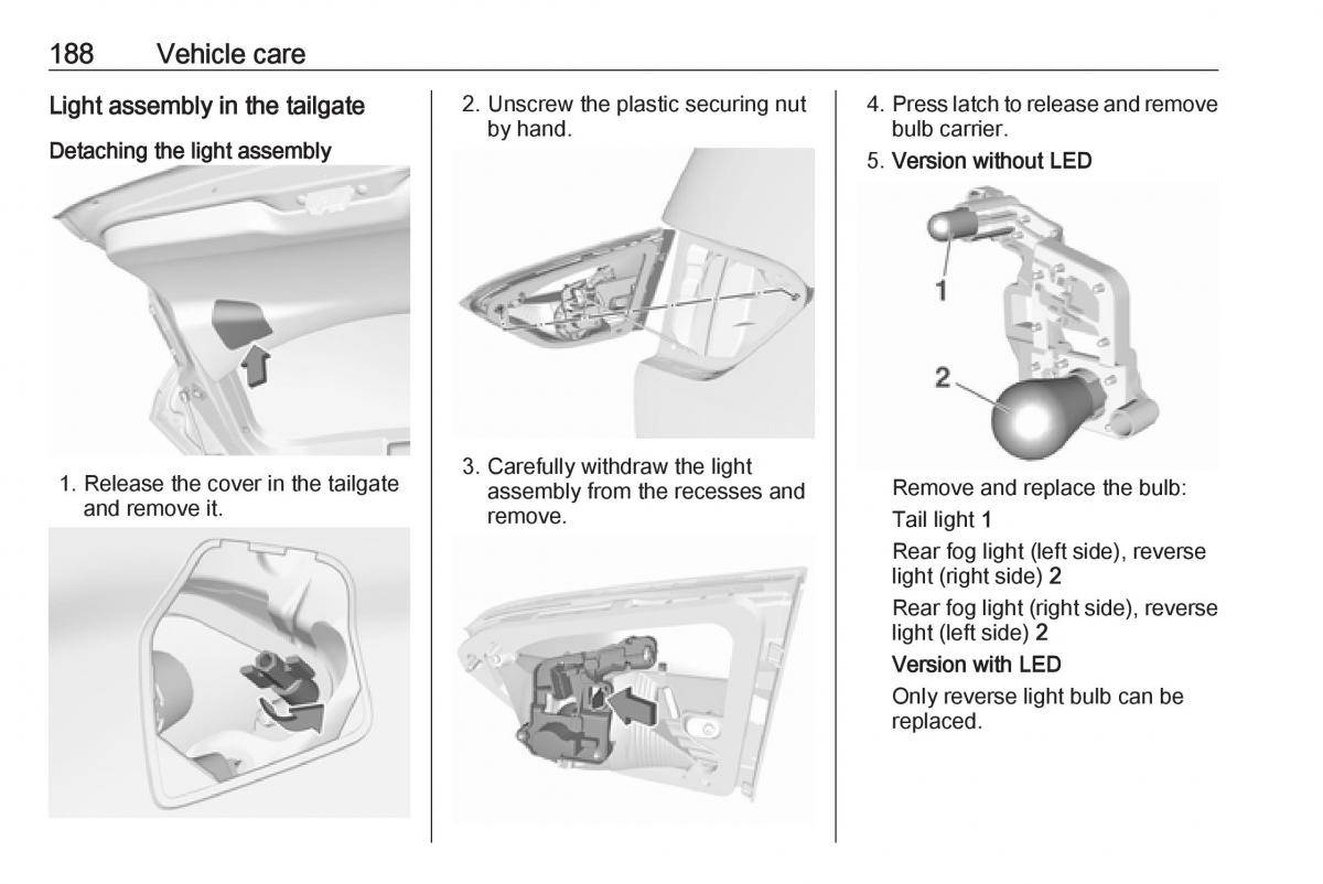 Opel Crossland X owners manual / page 190