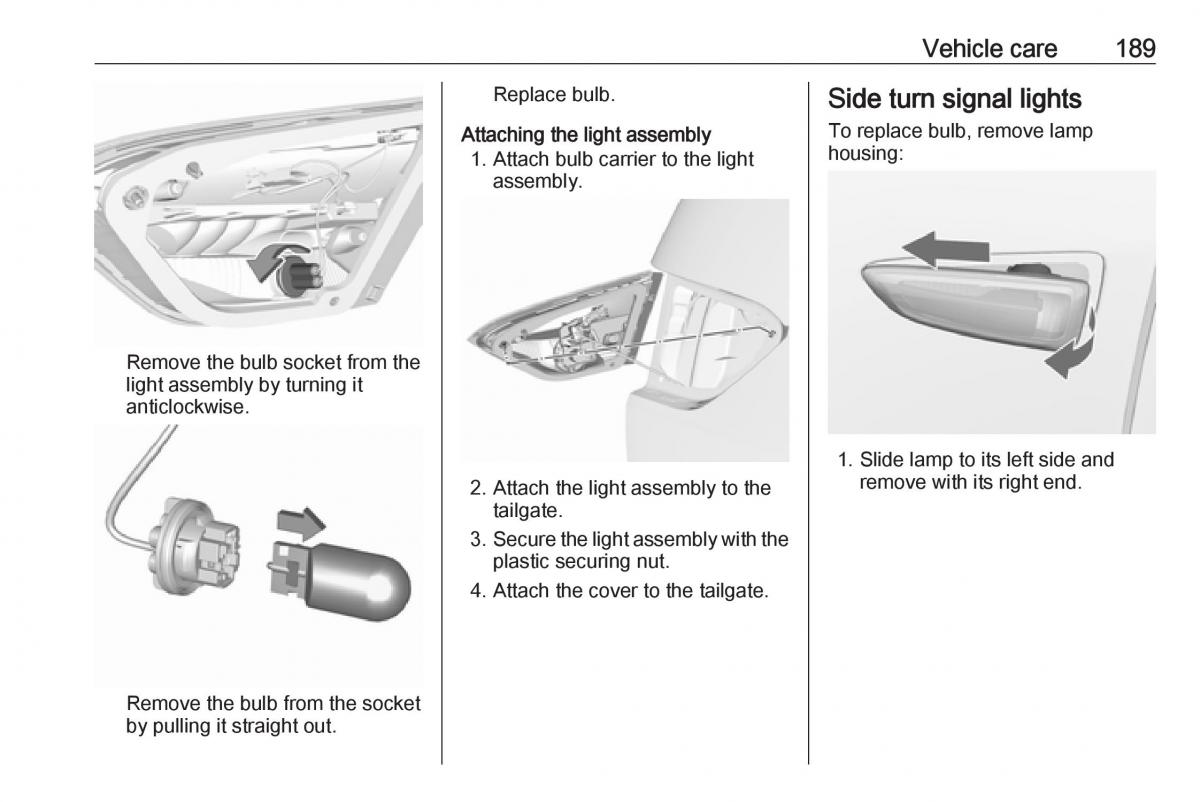 Opel Crossland X owners manual / page 191