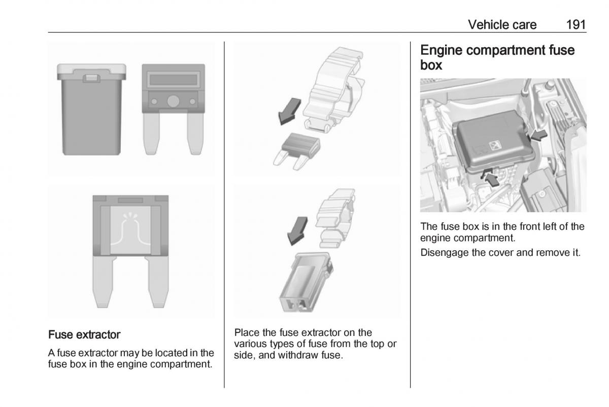 Opel Crossland X owners manual / page 193