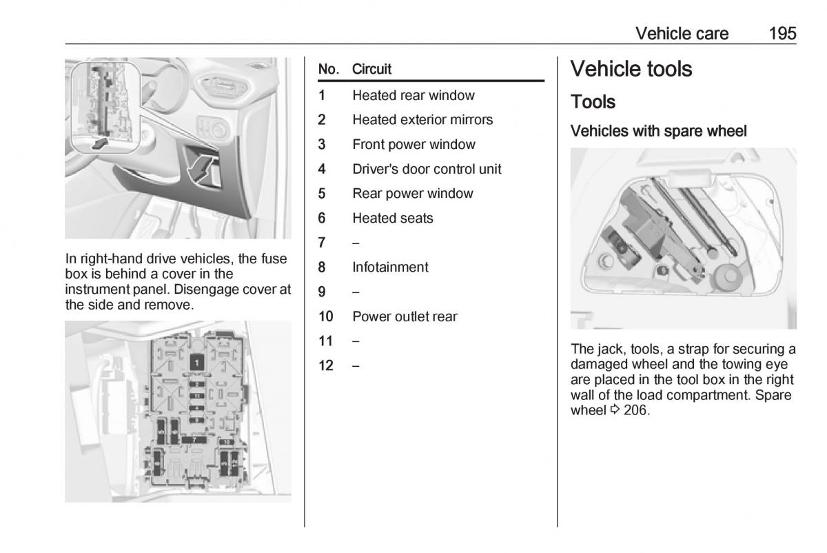 Opel Crossland X owners manual / page 197