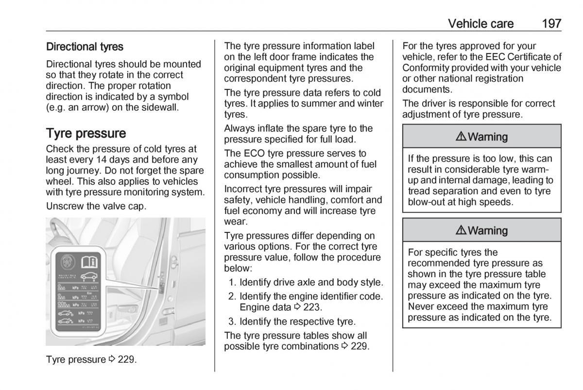 Opel Crossland X owners manual / page 199