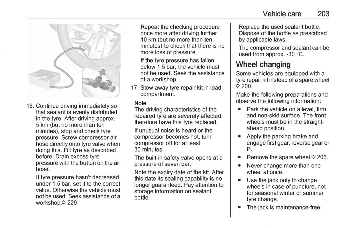 Opel Crossland X owners manual / page 205