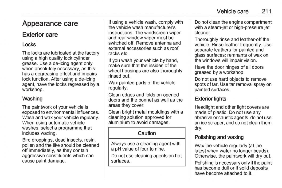 Opel Crossland X owners manual / page 213