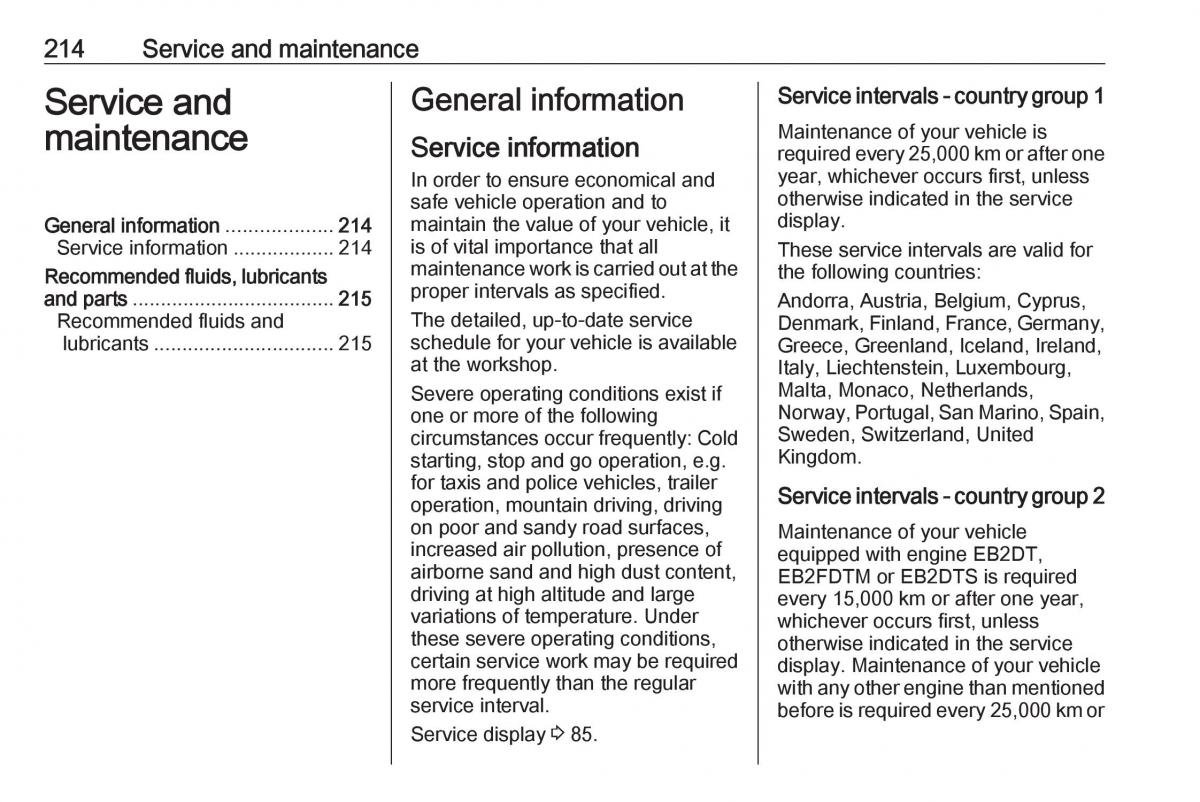 Opel Crossland X owners manual / page 216