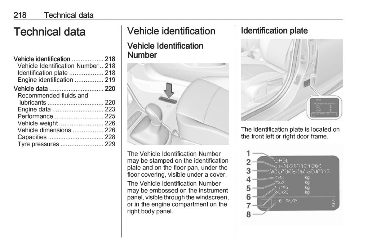 Opel Crossland X owners manual / page 220