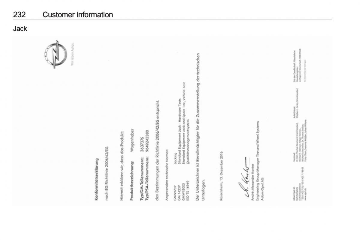 Opel Crossland X owners manual / page 234