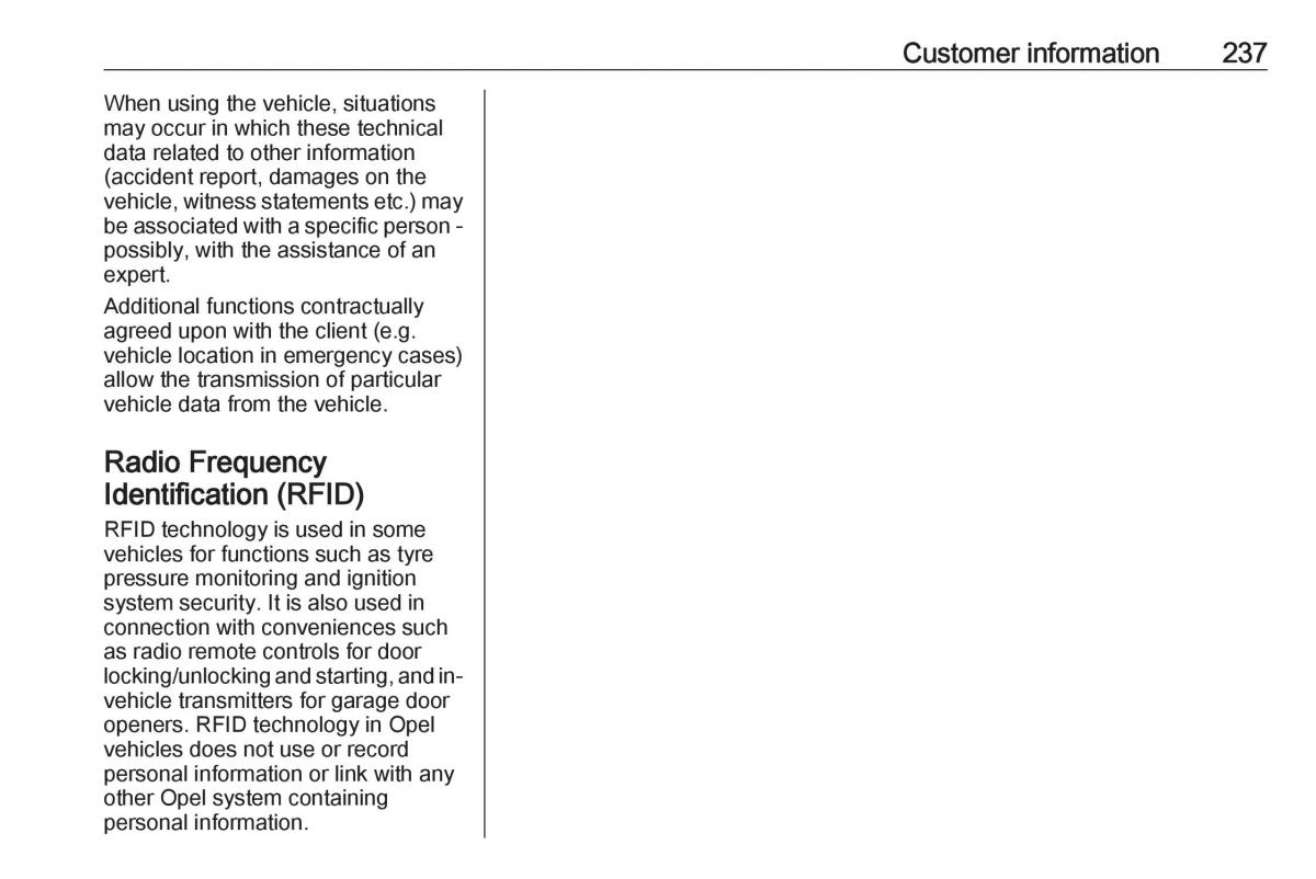 Opel Crossland X owners manual / page 239