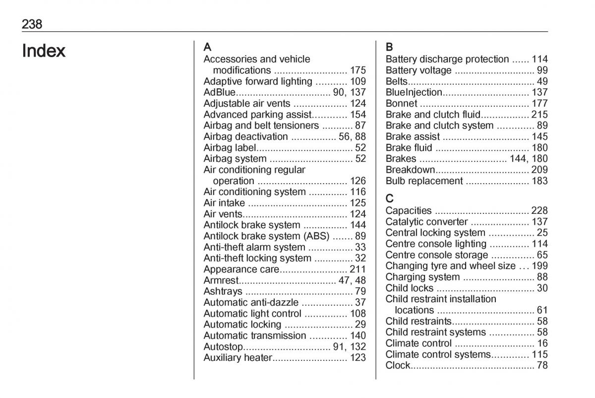 Opel Crossland X owners manual / page 240