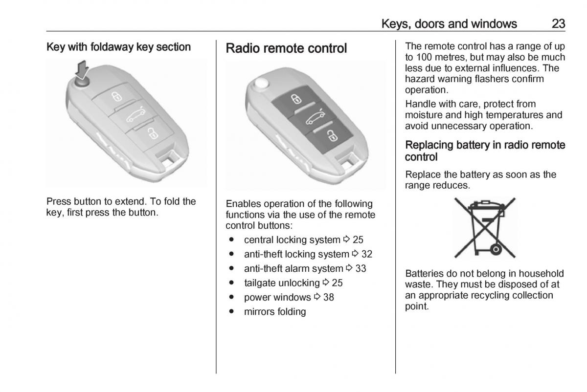 Opel Crossland X owners manual / page 25