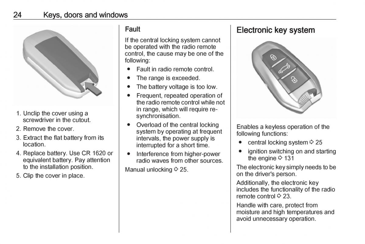 Opel Crossland X owners manual / page 26