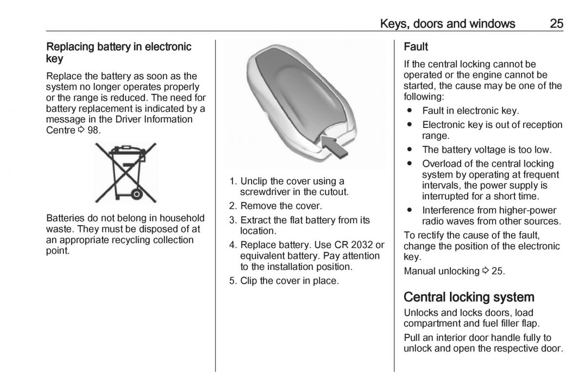 Opel Crossland X owners manual / page 27