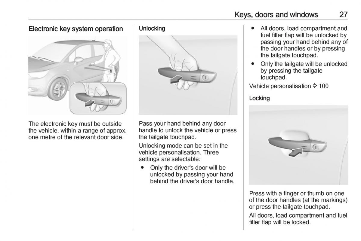 Opel Crossland X owners manual / page 29