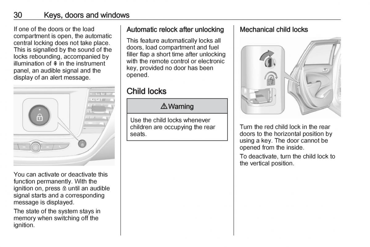 Opel Crossland X owners manual / page 32