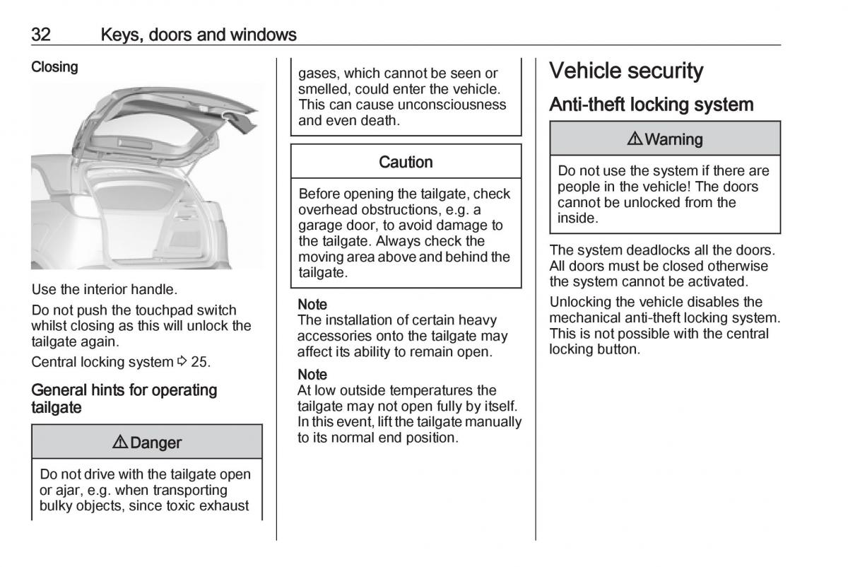 Opel Crossland X owners manual / page 34