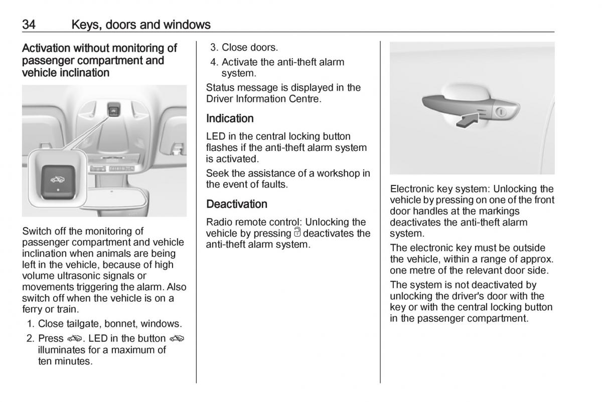 Opel Crossland X owners manual / page 36