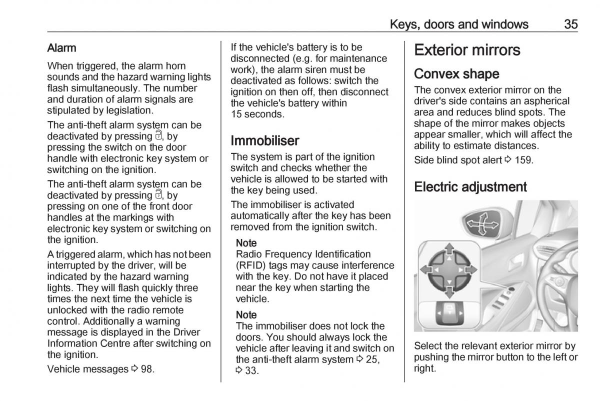 Opel Crossland X owners manual / page 37