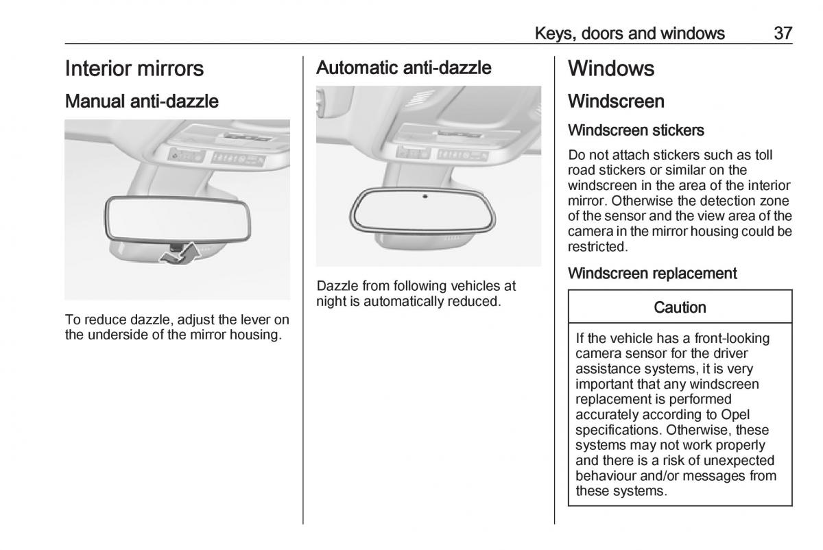 Opel Crossland X owners manual / page 39