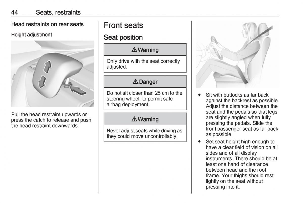 Opel Crossland X owners manual / page 46