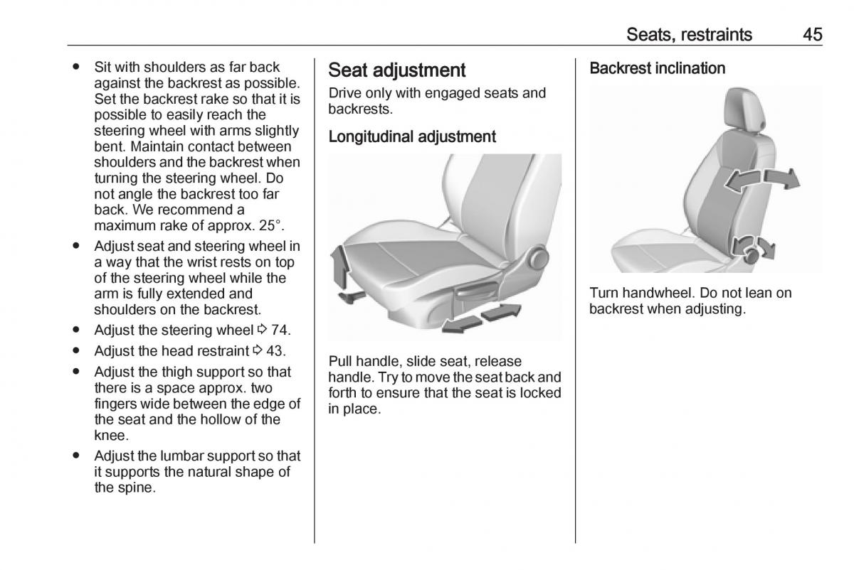 Opel Crossland X owners manual / page 47