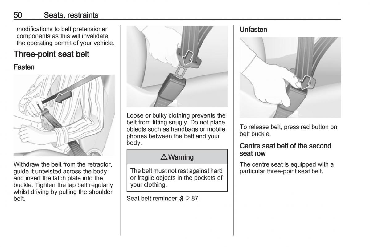 Opel Crossland X owners manual / page 52