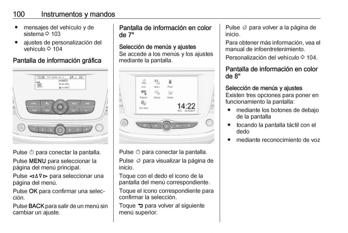 Opel Crossland X manual del propietario / page 102