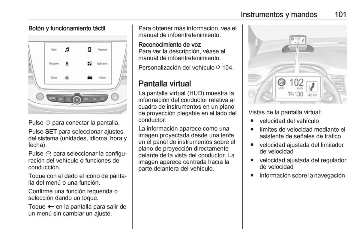 Opel Crossland X manual del propietario / page 103