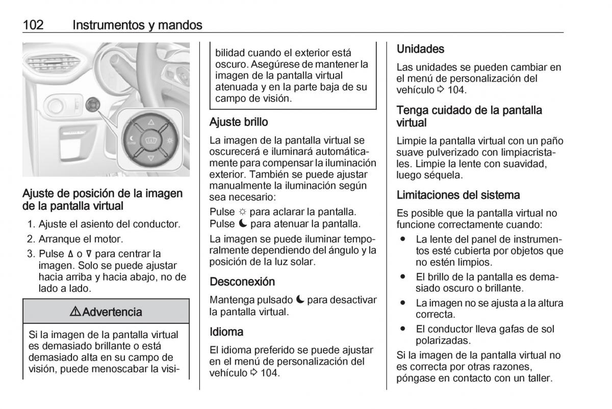 Opel Crossland X manual del propietario / page 104