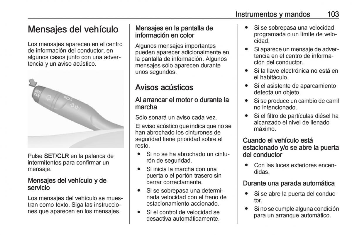 Opel Crossland X manual del propietario / page 105