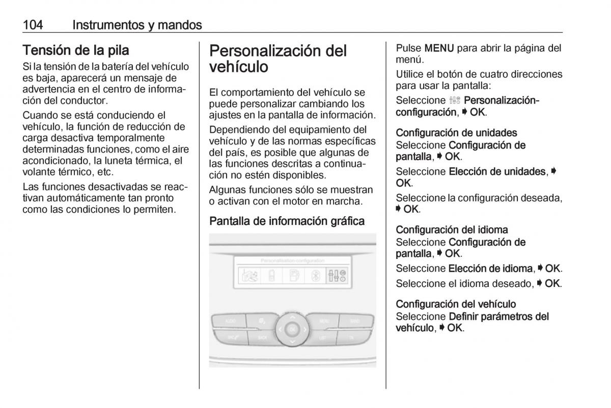 Opel Crossland X manual del propietario / page 106