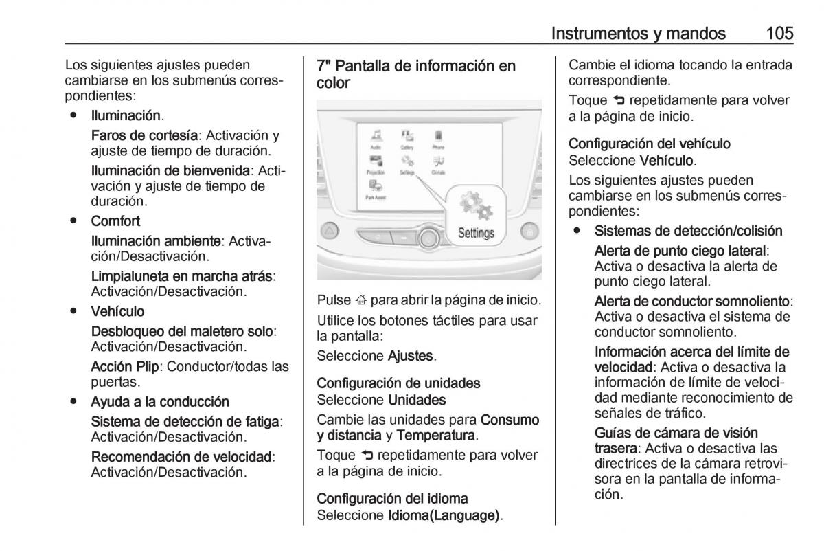 Opel Crossland X manual del propietario / page 107