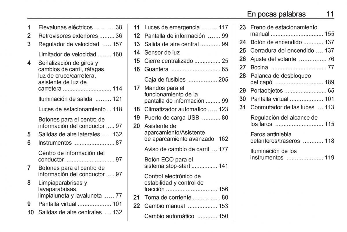 Opel Crossland X manual del propietario / page 13