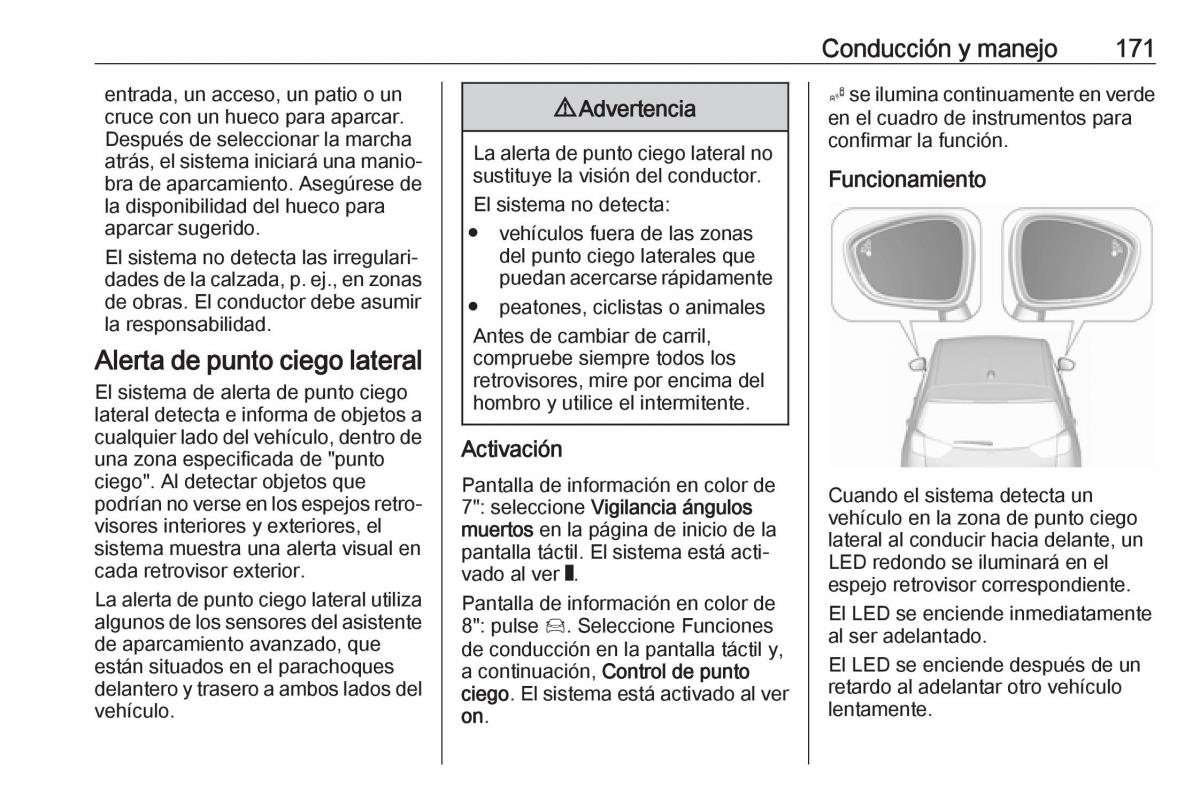 Opel Crossland X manual del propietario / page 173