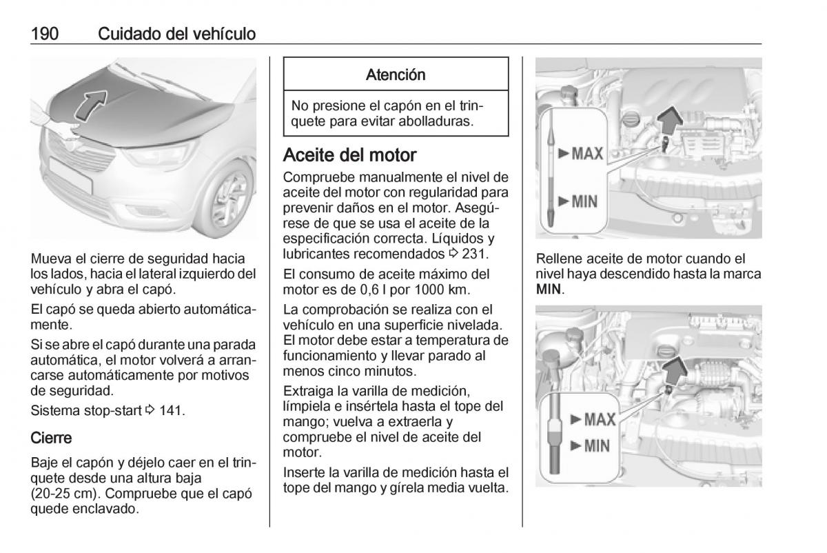 Opel Crossland X manual del propietario / page 192