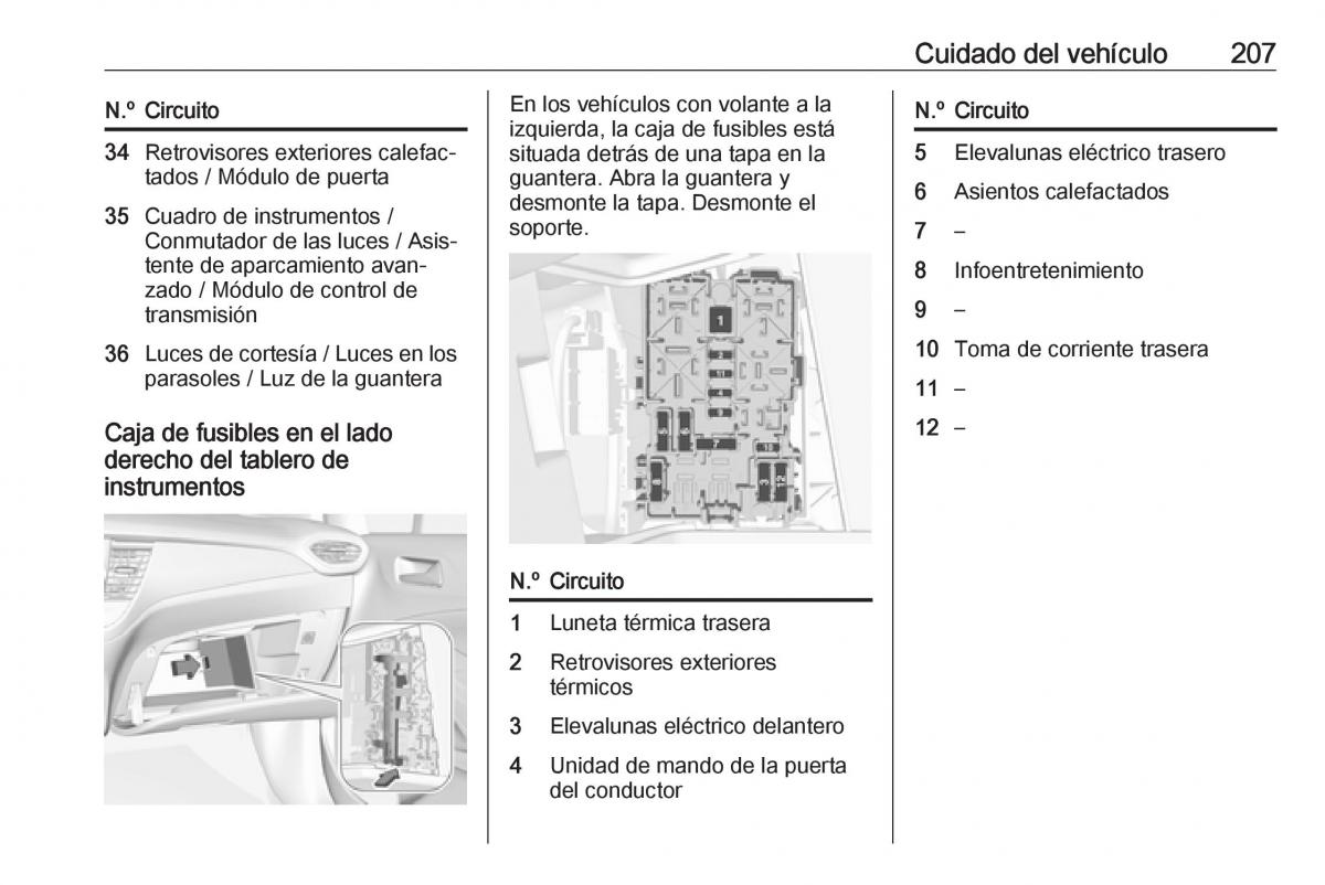 Opel Crossland X manual del propietario / page 209