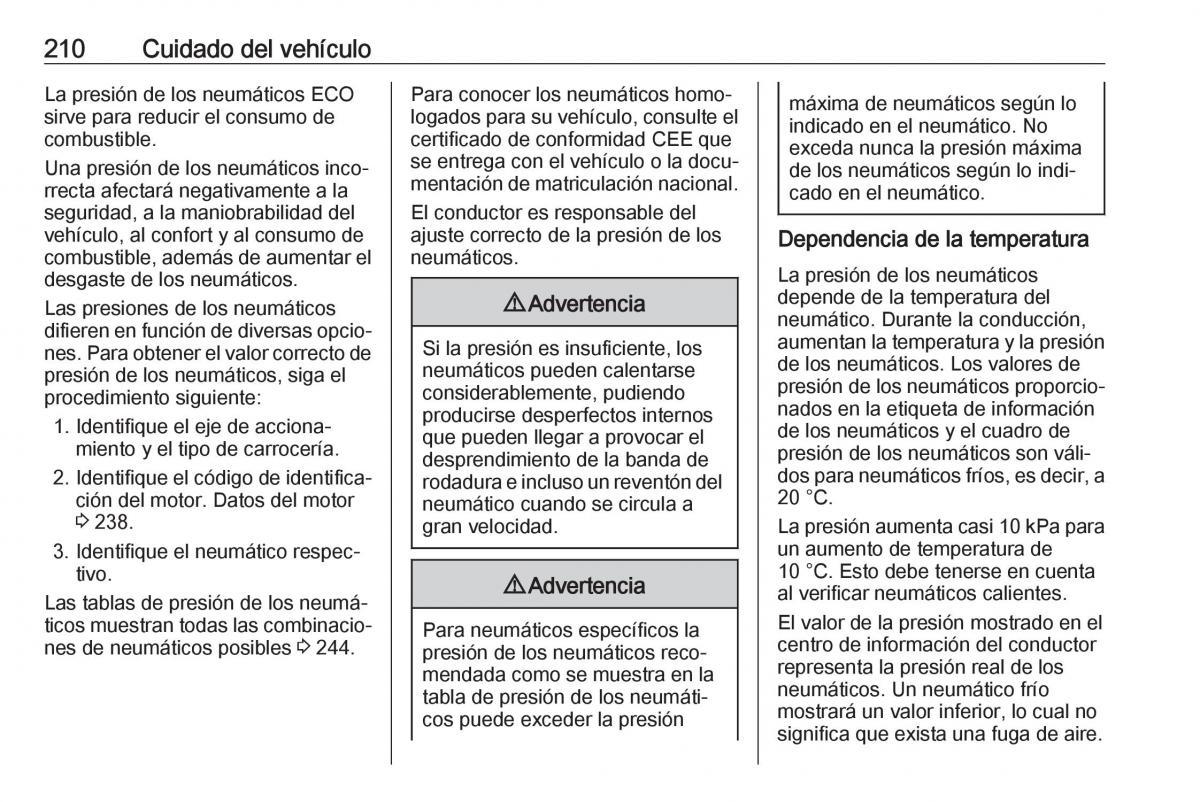 Opel Crossland X manual del propietario / page 212