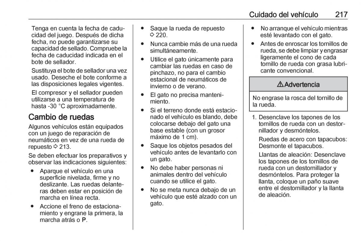 Opel Crossland X manual del propietario / page 219