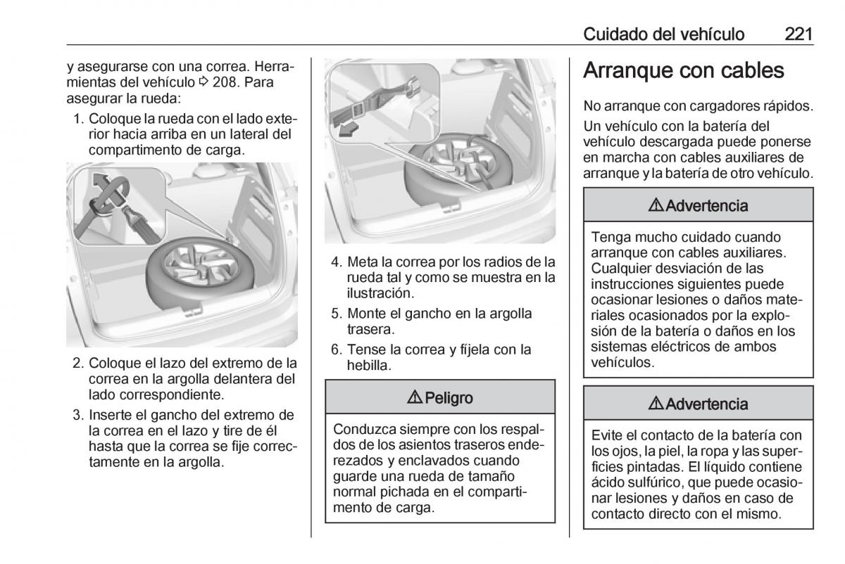 Opel Crossland X manual del propietario / page 223