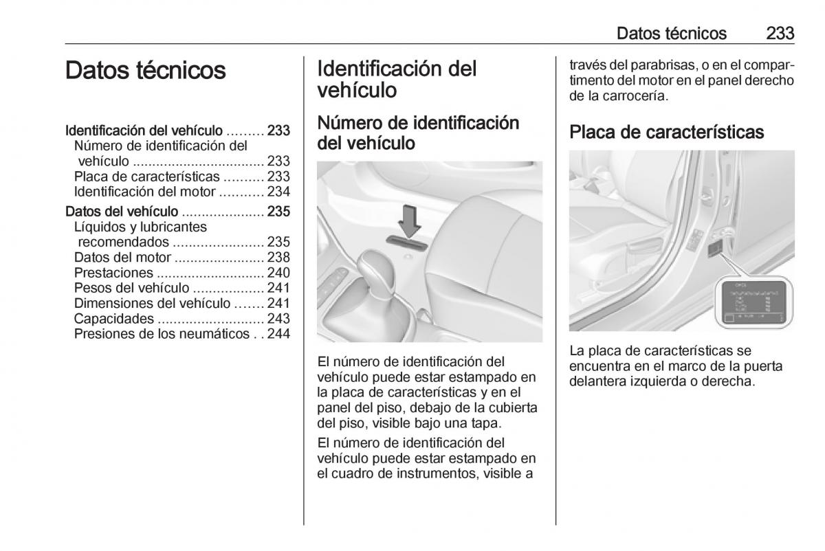 Opel Crossland X manual del propietario / page 235