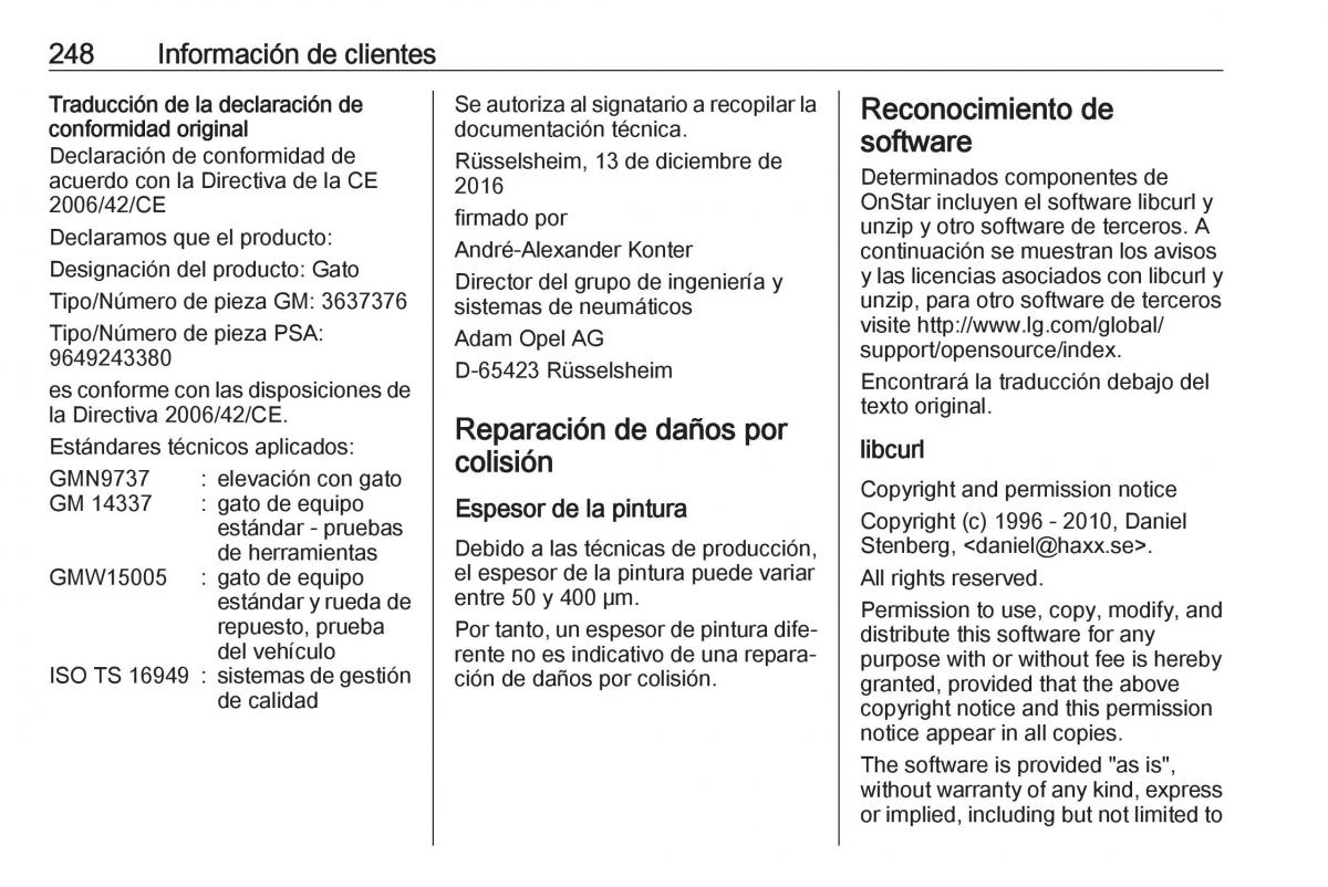 Opel Crossland X manual del propietario / page 250