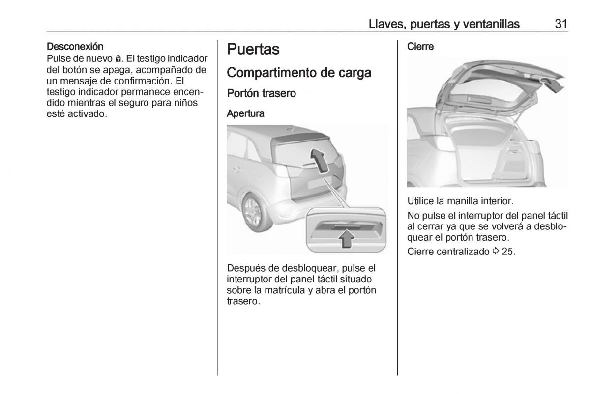 Opel Crossland X manual del propietario / page 33