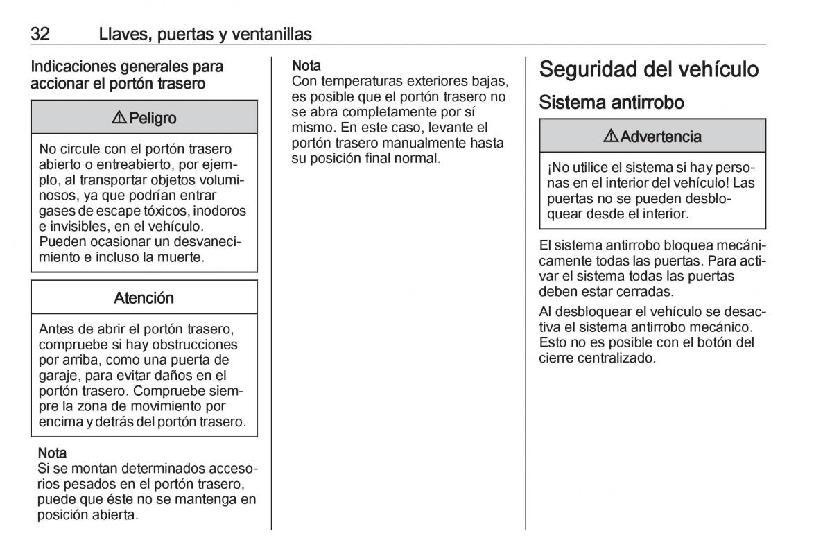 Opel Crossland X manual del propietario / page 34