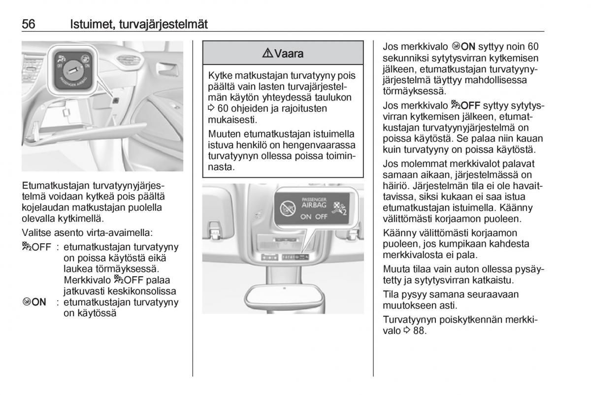 Opel Crossland X omistajan kasikirja / page 58