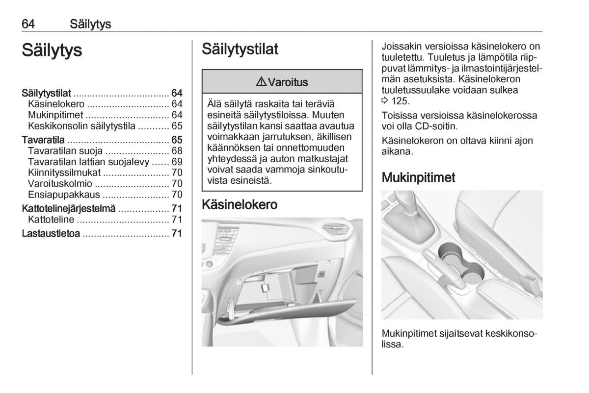 Opel Crossland X omistajan kasikirja / page 66