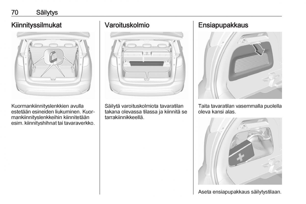 Opel Crossland X omistajan kasikirja / page 72