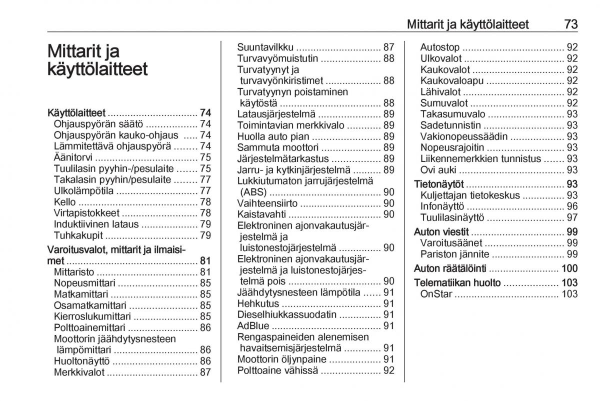 Opel Crossland X omistajan kasikirja / page 75