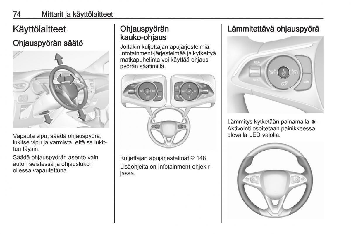 Opel Crossland X omistajan kasikirja / page 76