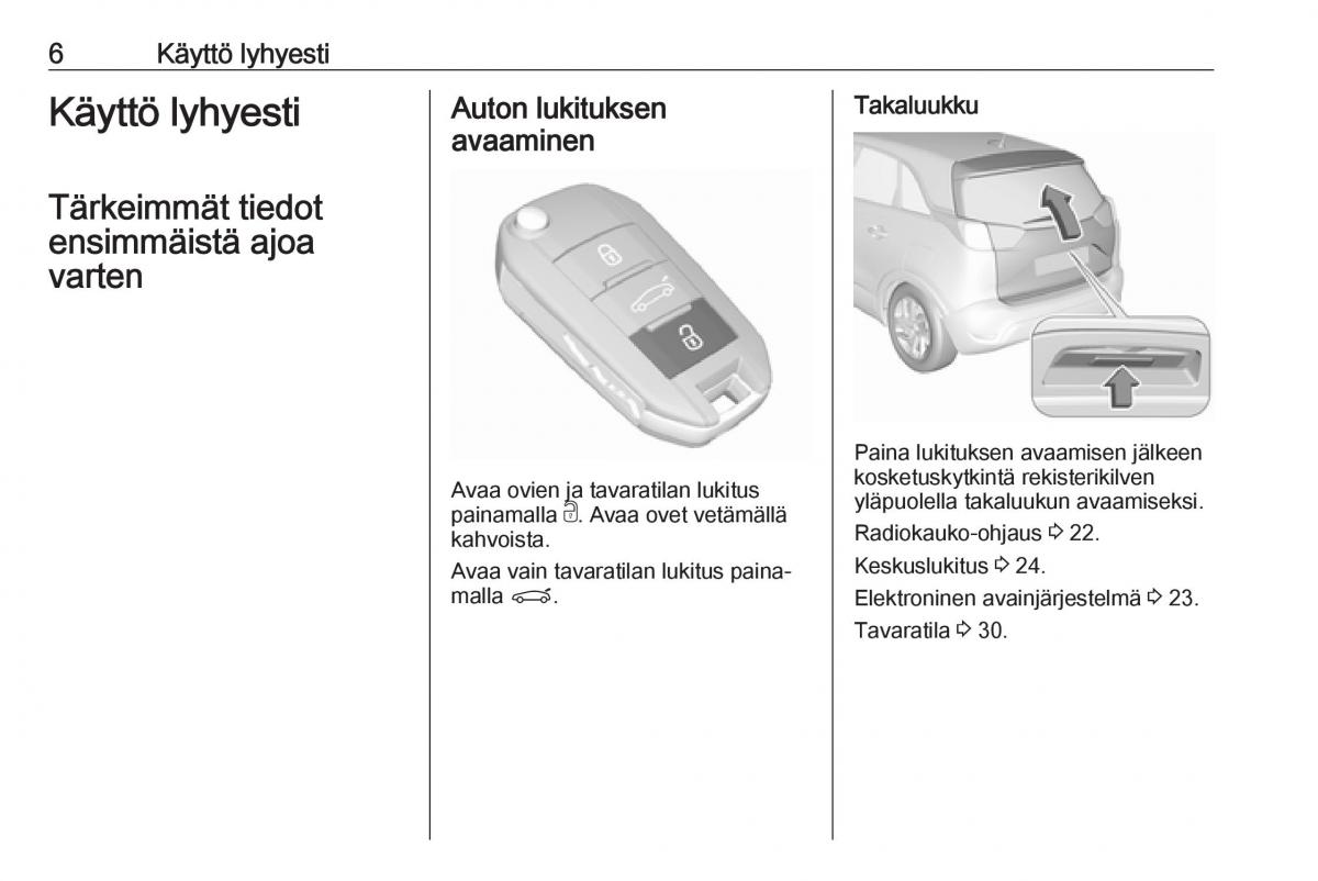 Opel Crossland X omistajan kasikirja / page 8