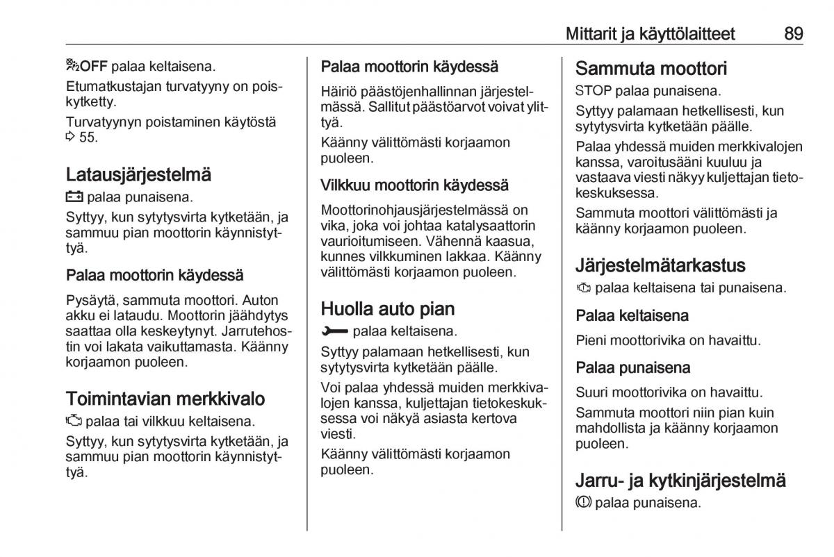 Opel Crossland X omistajan kasikirja / page 91