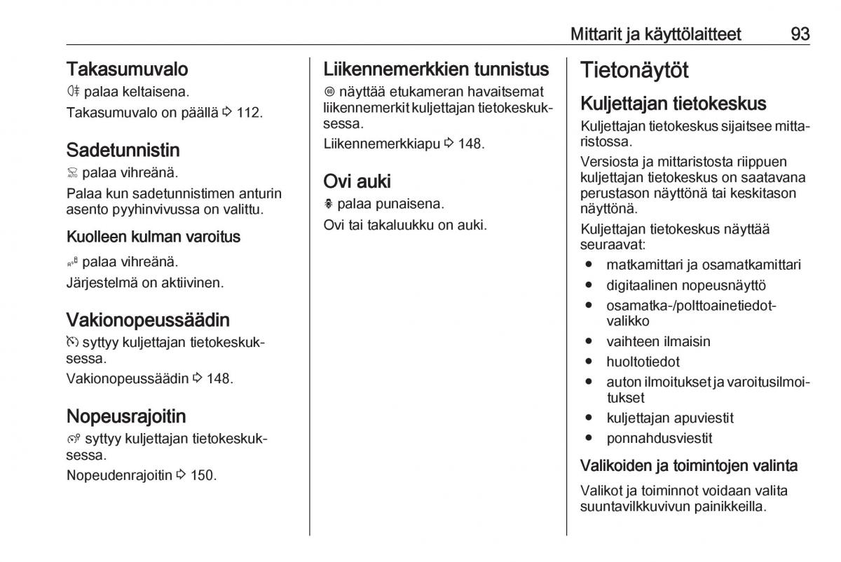 Opel Crossland X omistajan kasikirja / page 95