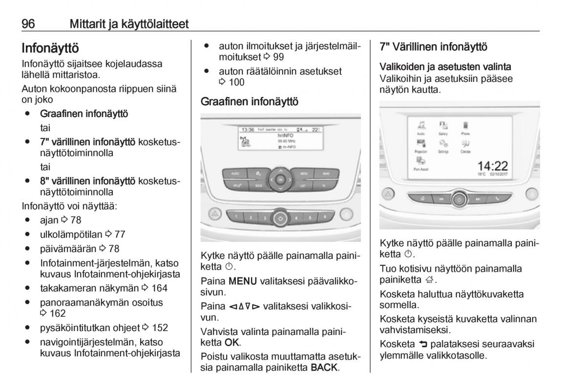 Opel Crossland X omistajan kasikirja / page 98